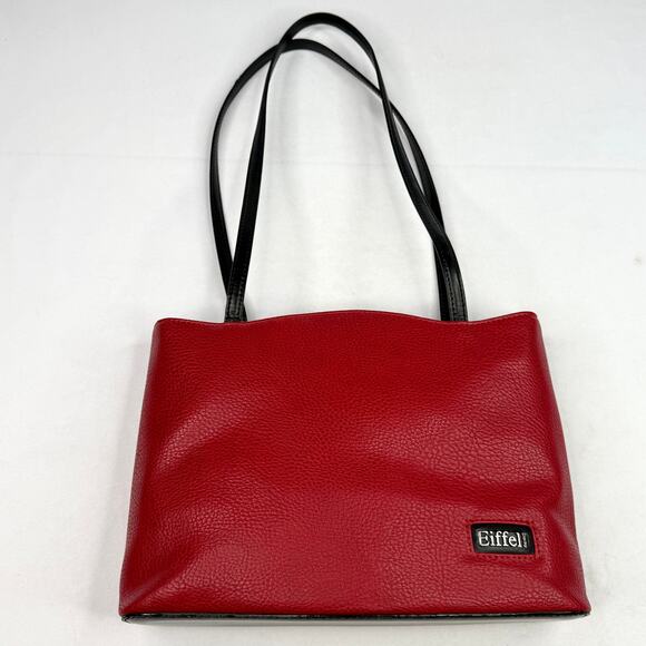 Vintage La Tour Eiffel Paris Red Leather Shoulder Bag - Picture 12 of 12